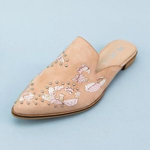 Genuine Leather Embroidered Slides!  Gorgeous!